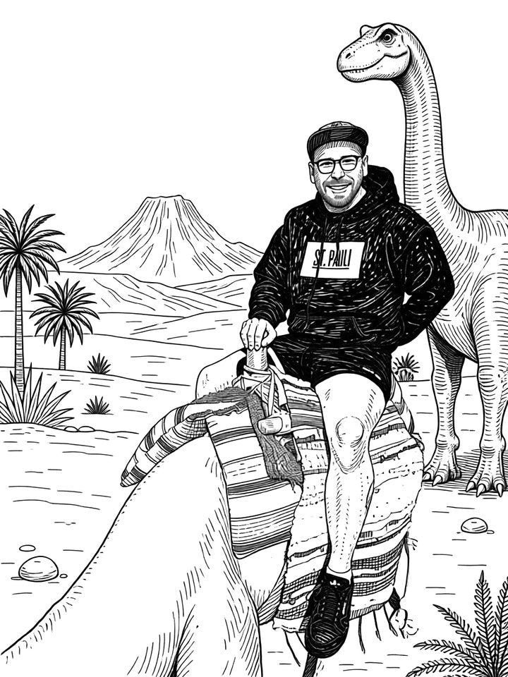 Beispielbrett: Gravur des Kamelfotos in der Dinowelt
