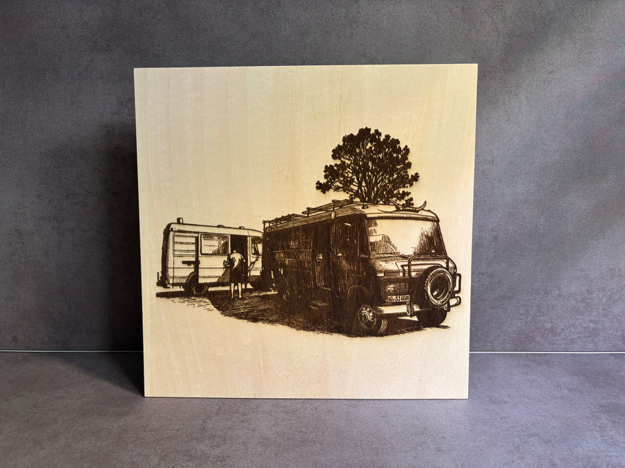 Holzbild mit Gravur