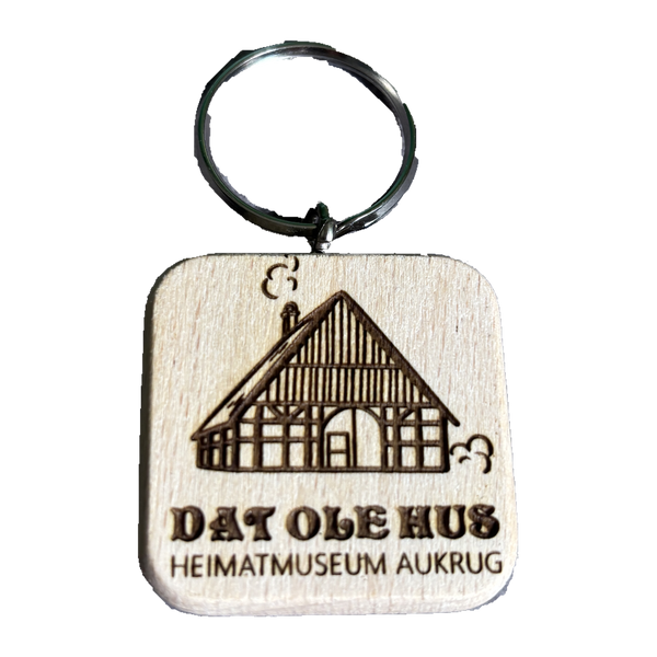 Dat Ole Hus auf Holz-Schlüsselanhänger